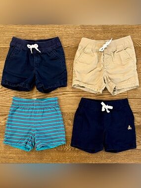 Lot of 4 Baby Gap Boys Shorts Size 12-18 Months Navy Blue Teal Khaki